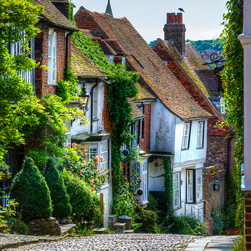 Charming Houses in Beautiful, Cobbled Mermaid Street, Rye, England